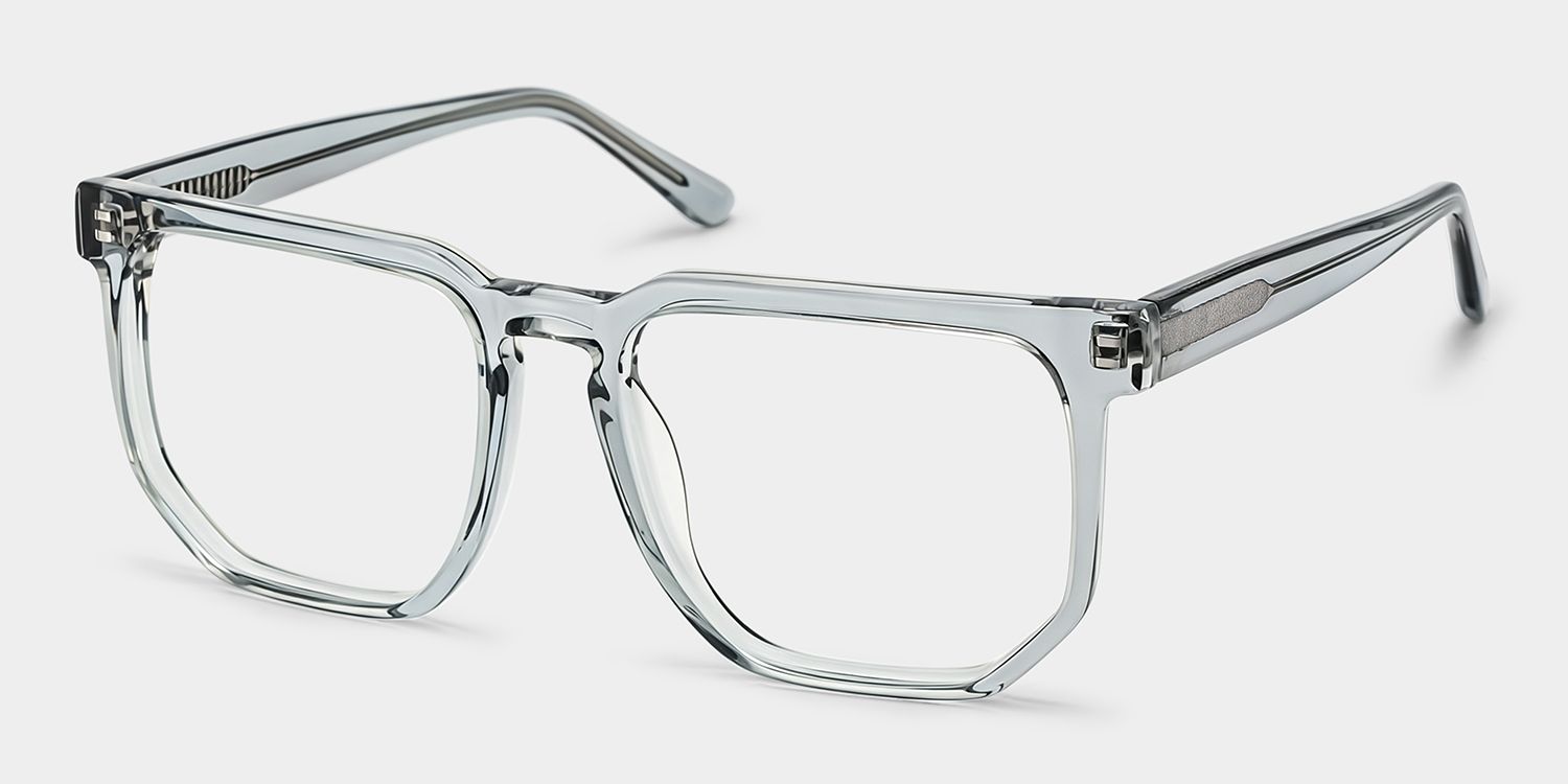 Matherne Square Clear Gray Eyeglasses | ZEELOOL UK2