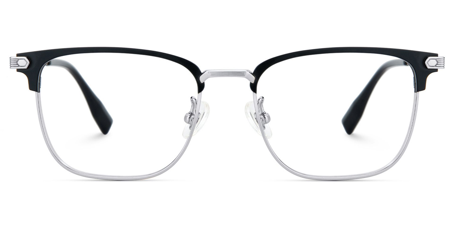 Men's Titanium Eyeglass Frames with Browline Shape1