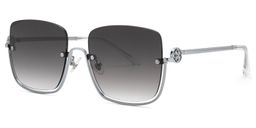 Charie Rectangle Silver Sunglasses1