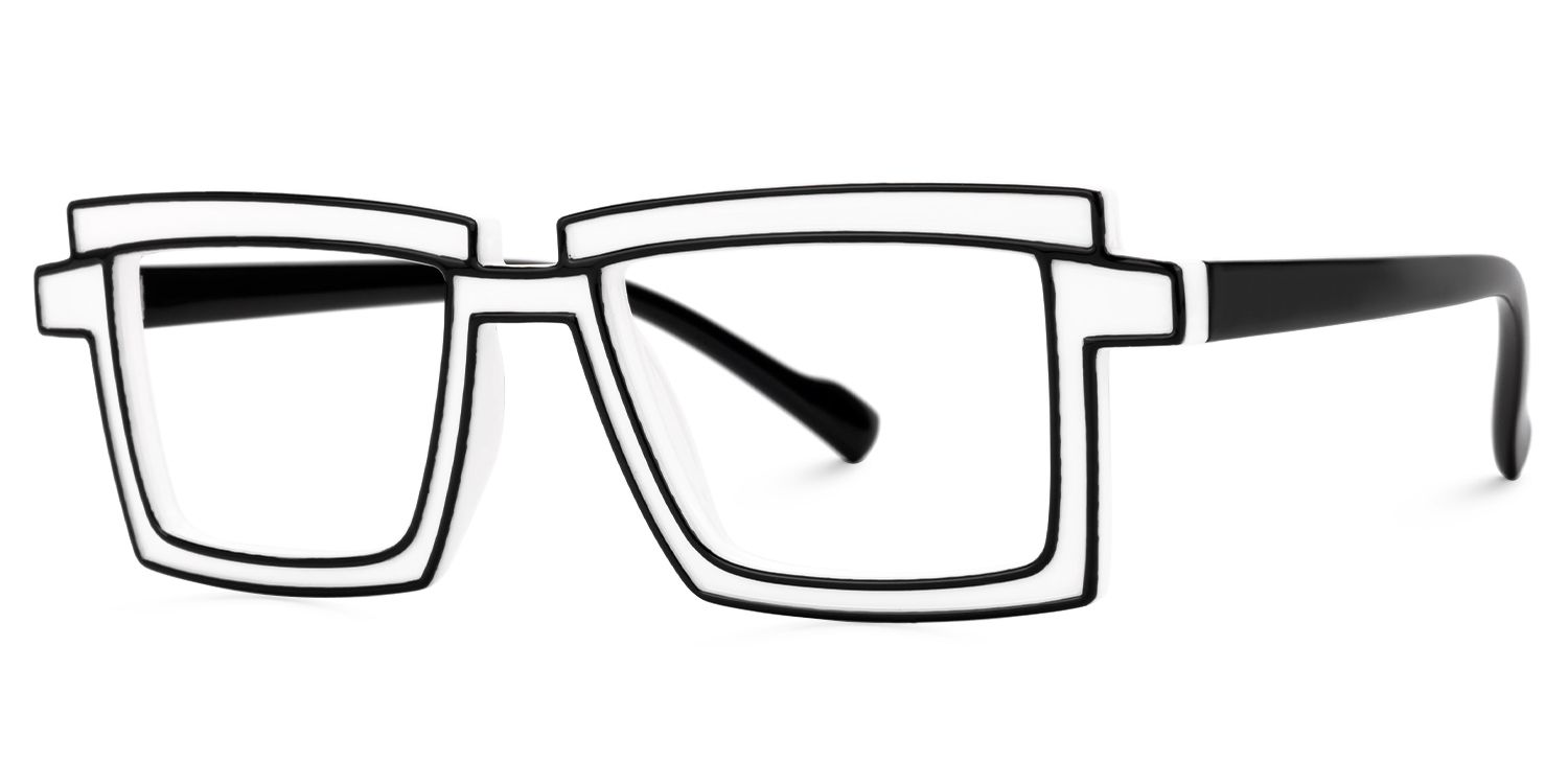 Zephyr White Cyberpunk Rectangle Frame Glasses | ZEELOOL UK3