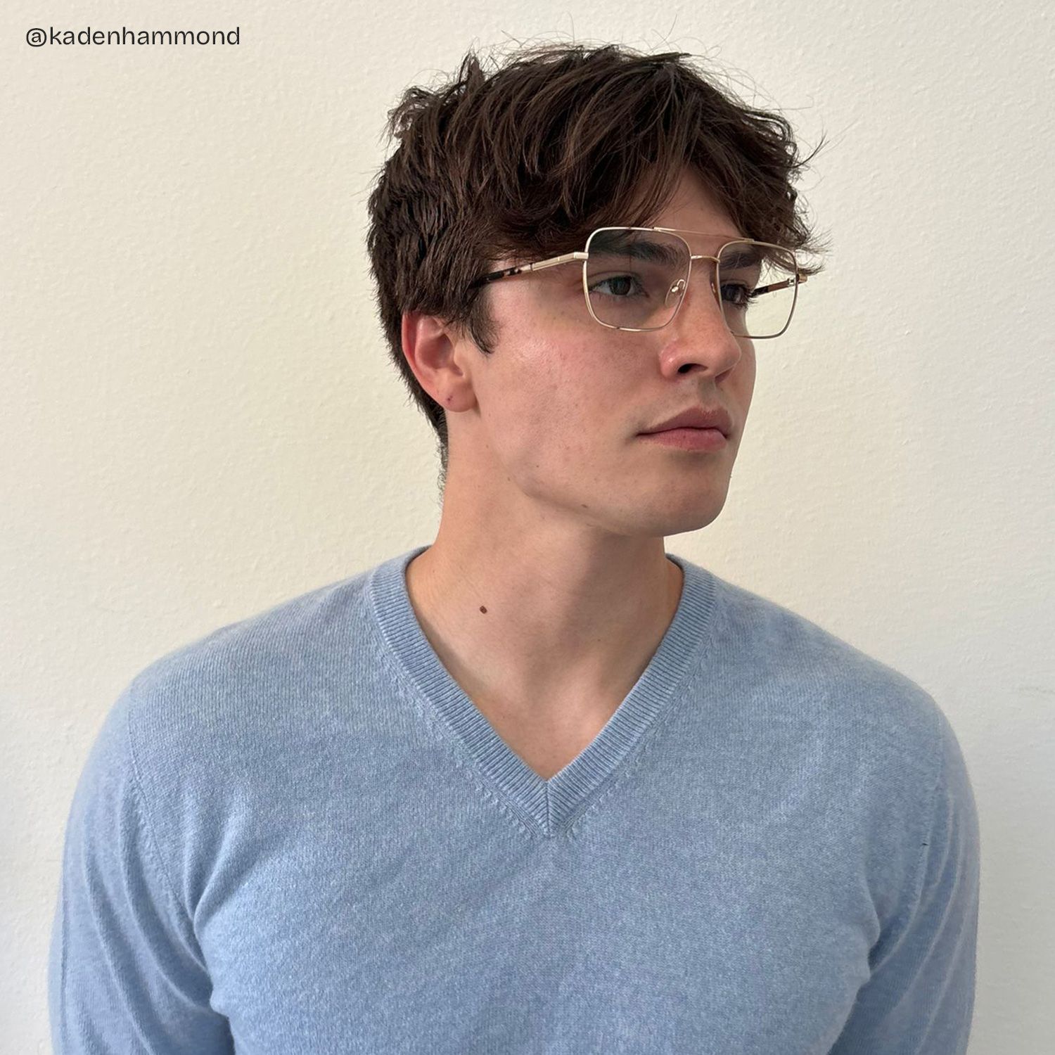 Iris Light Gold Frame Glasses with Aviator Frame Online | ZEELOOL UK8