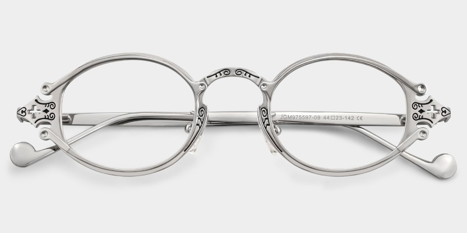 Oval Serena Silver Eyeglasses and Glasses Frames Deals
