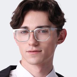 Barber Silver Rectangle Glasses5