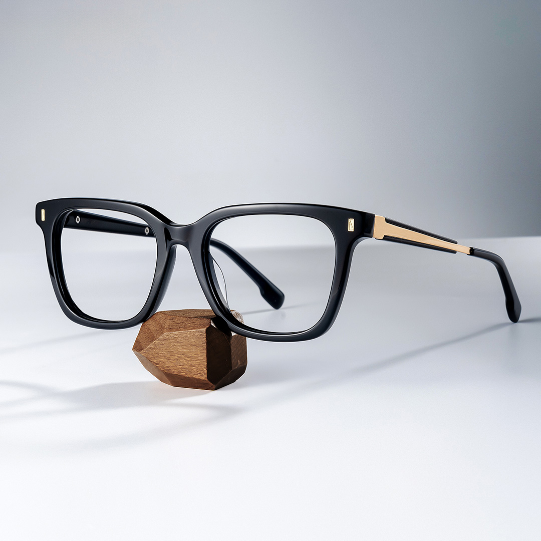 Charlton Rectangle Black Glasses0