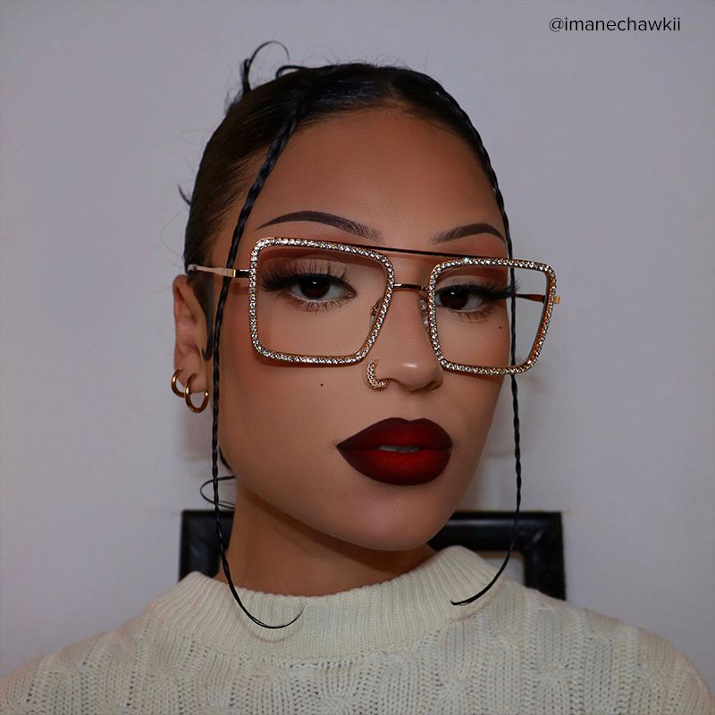 Diva Square Gold Glasses