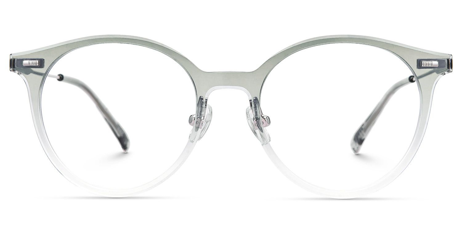 Gray Round Narelle Eyeglasses with Full-Frame | ZEELOOL UK0