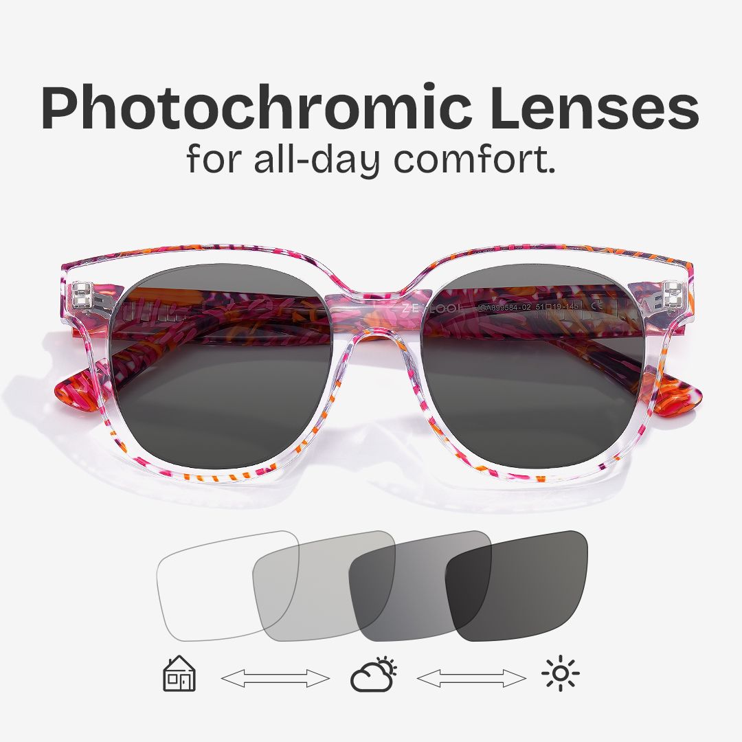 Jett Acetate Red Frame Glasses with Square Shape | ZEELOOL UK7