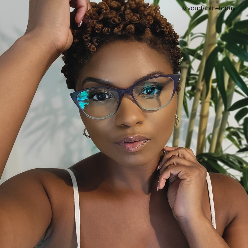Lucy Cat-Eye Purple-Green Frame Glasses | ZEELOOL UK6