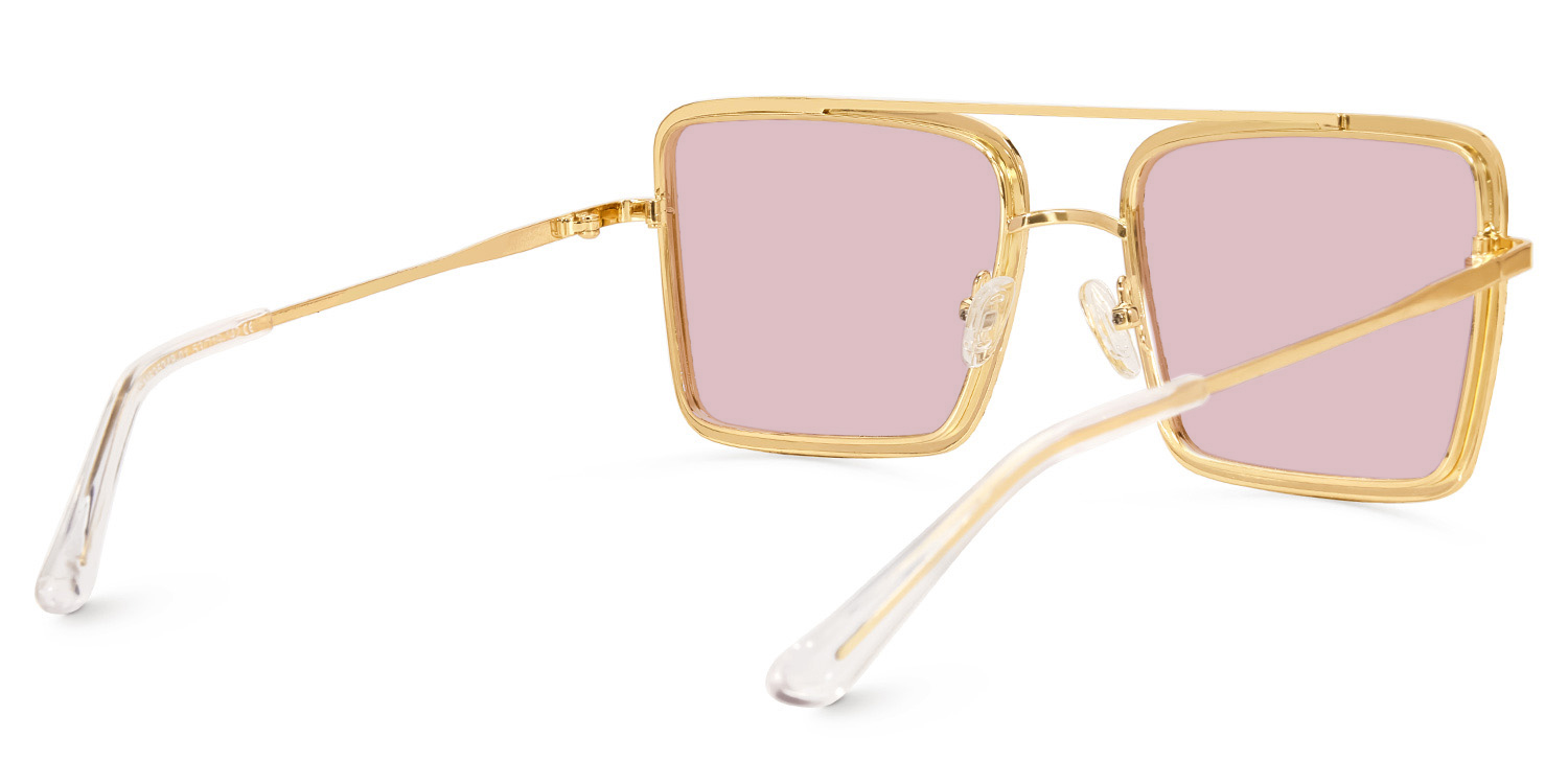 Diva Frame Sunglasses, Gold Glitter Sparkle Square Eyeglasses3