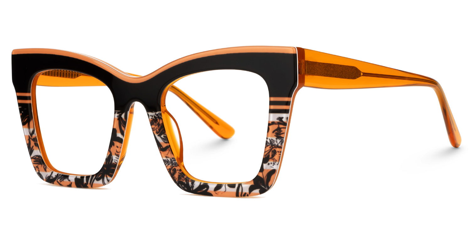 Samia Square Orange Glasses1
