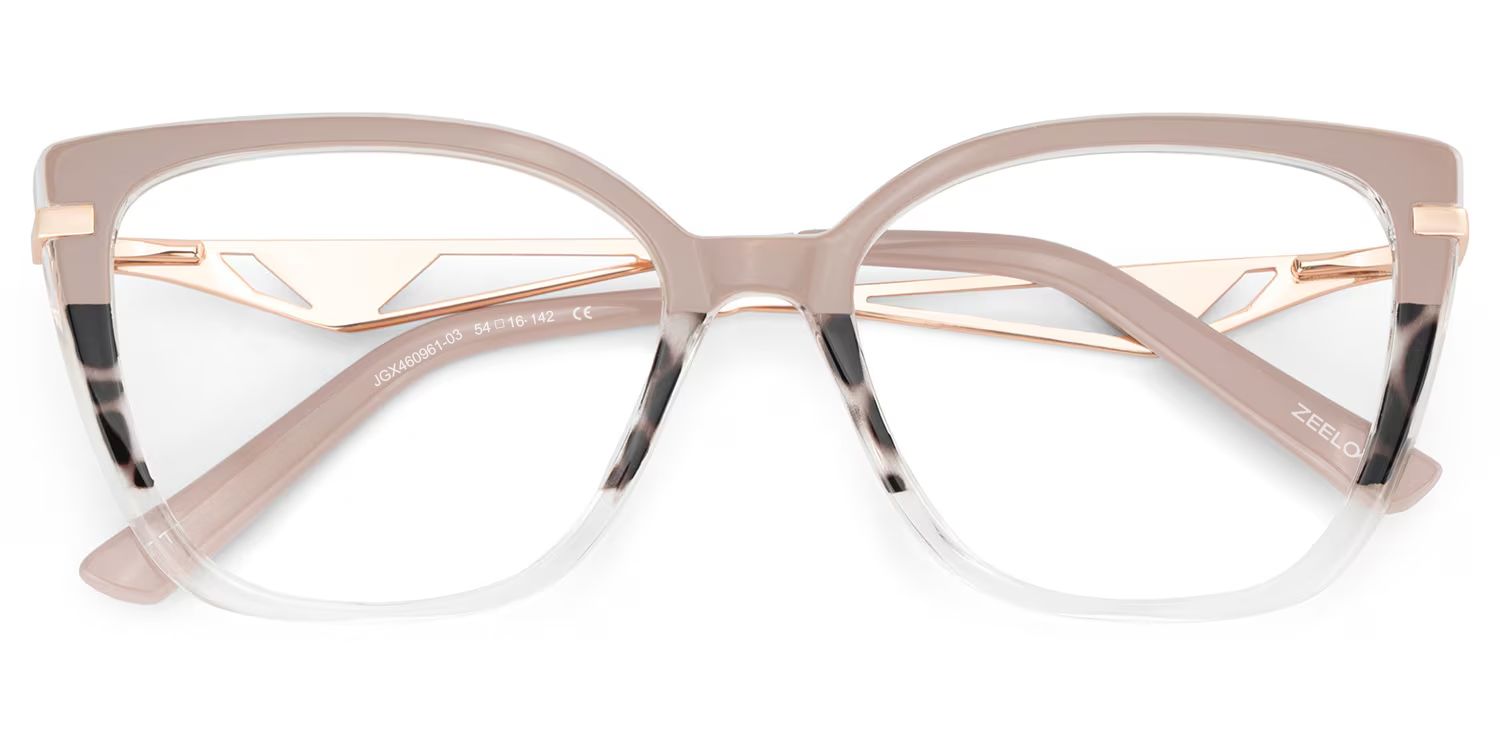 Cateye Shape Blue Light Blocking Glasses with Three Color Blocking2