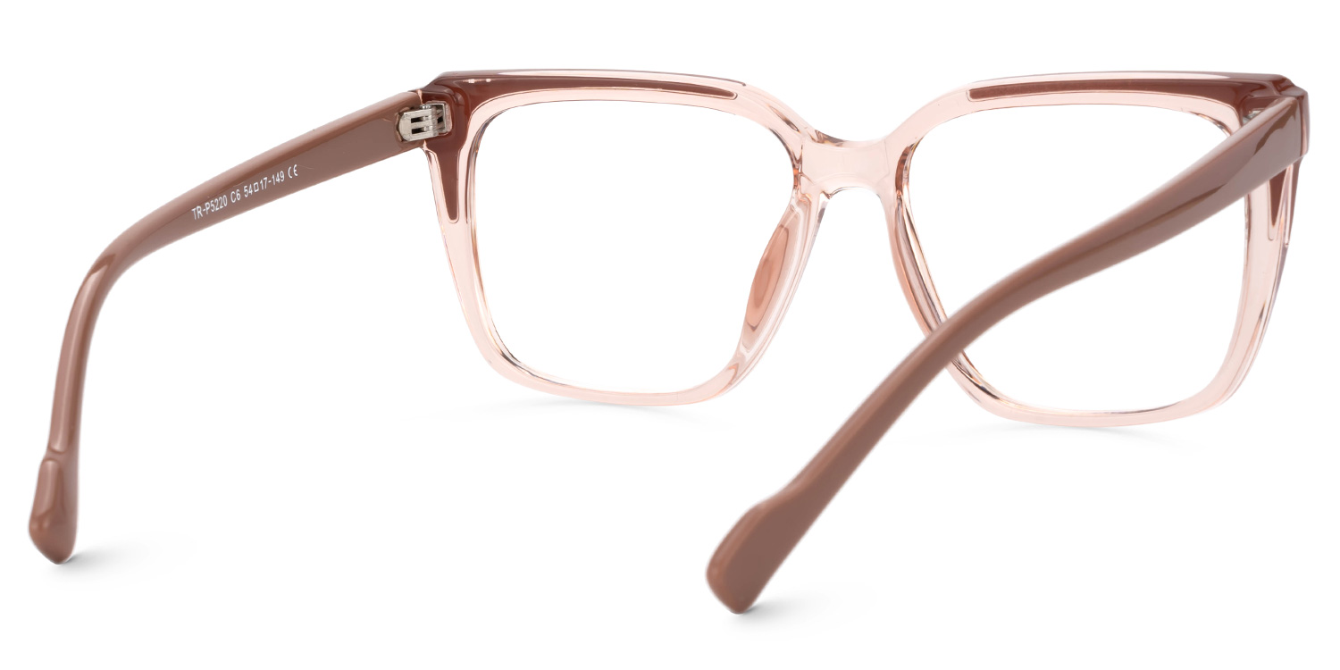 Dory TR90 Square Pink Frame Glasses | ZEELOOL UK3