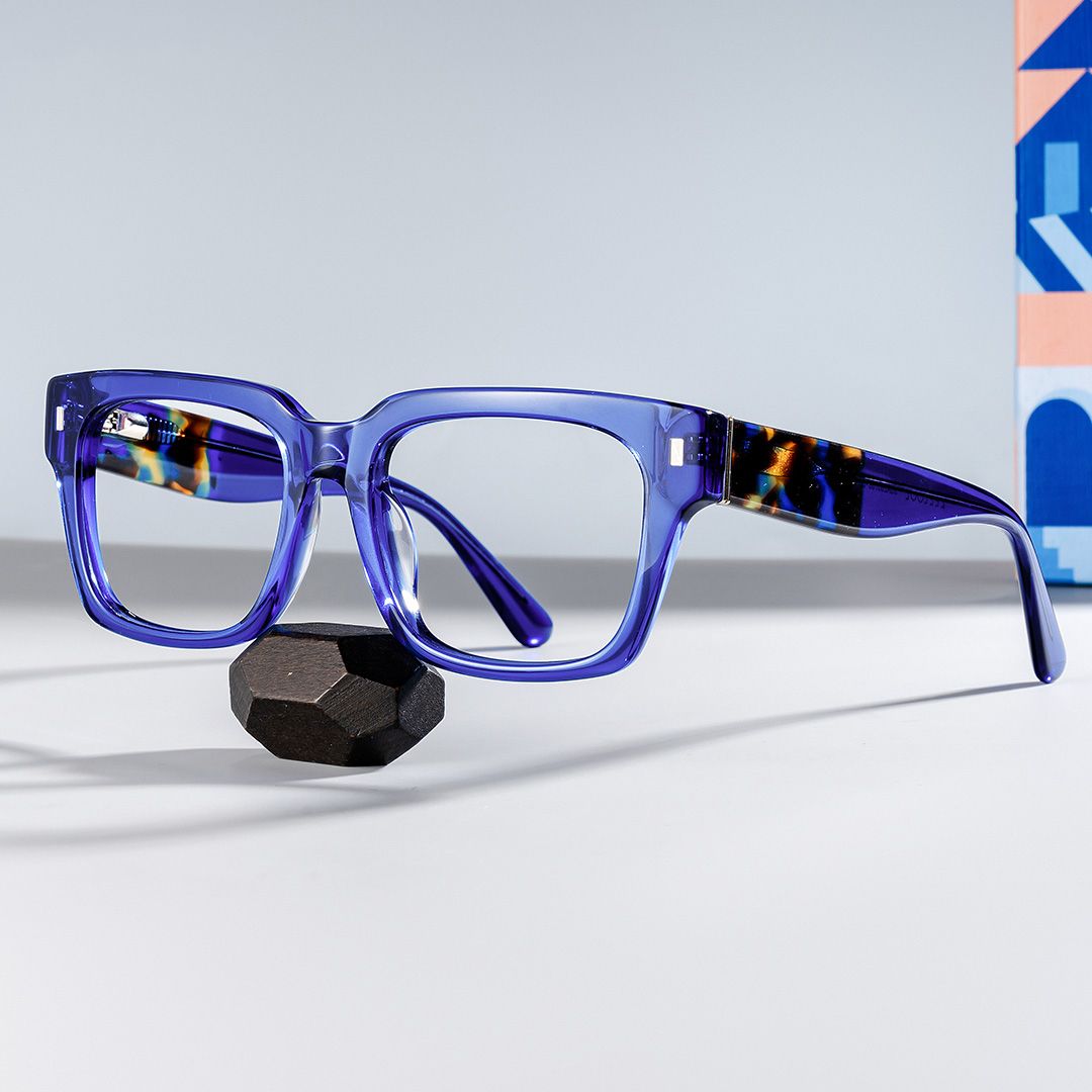 Clear Blue Eyeglasses Frames0