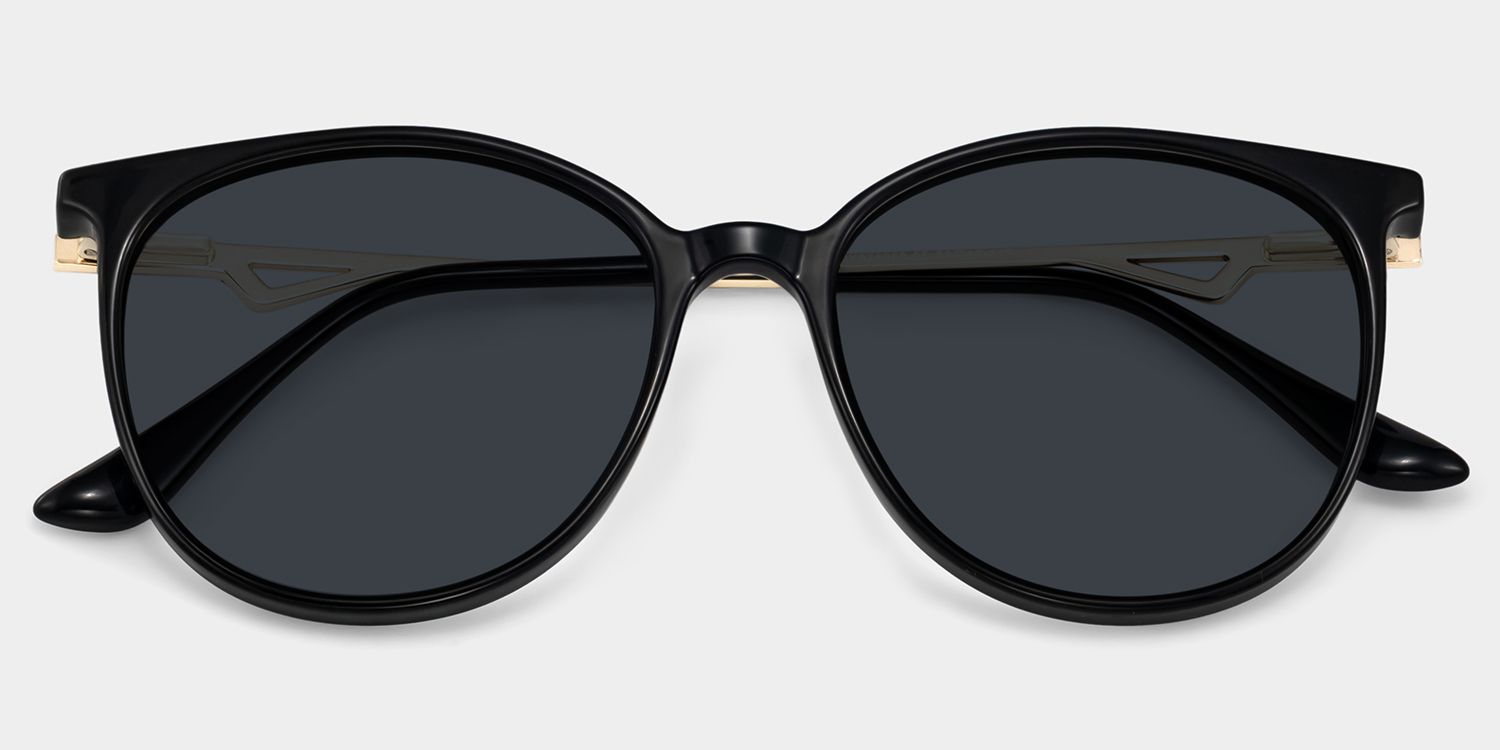Chanty Black Frame Sunglasses with Round Style | ZEELOOL UK1