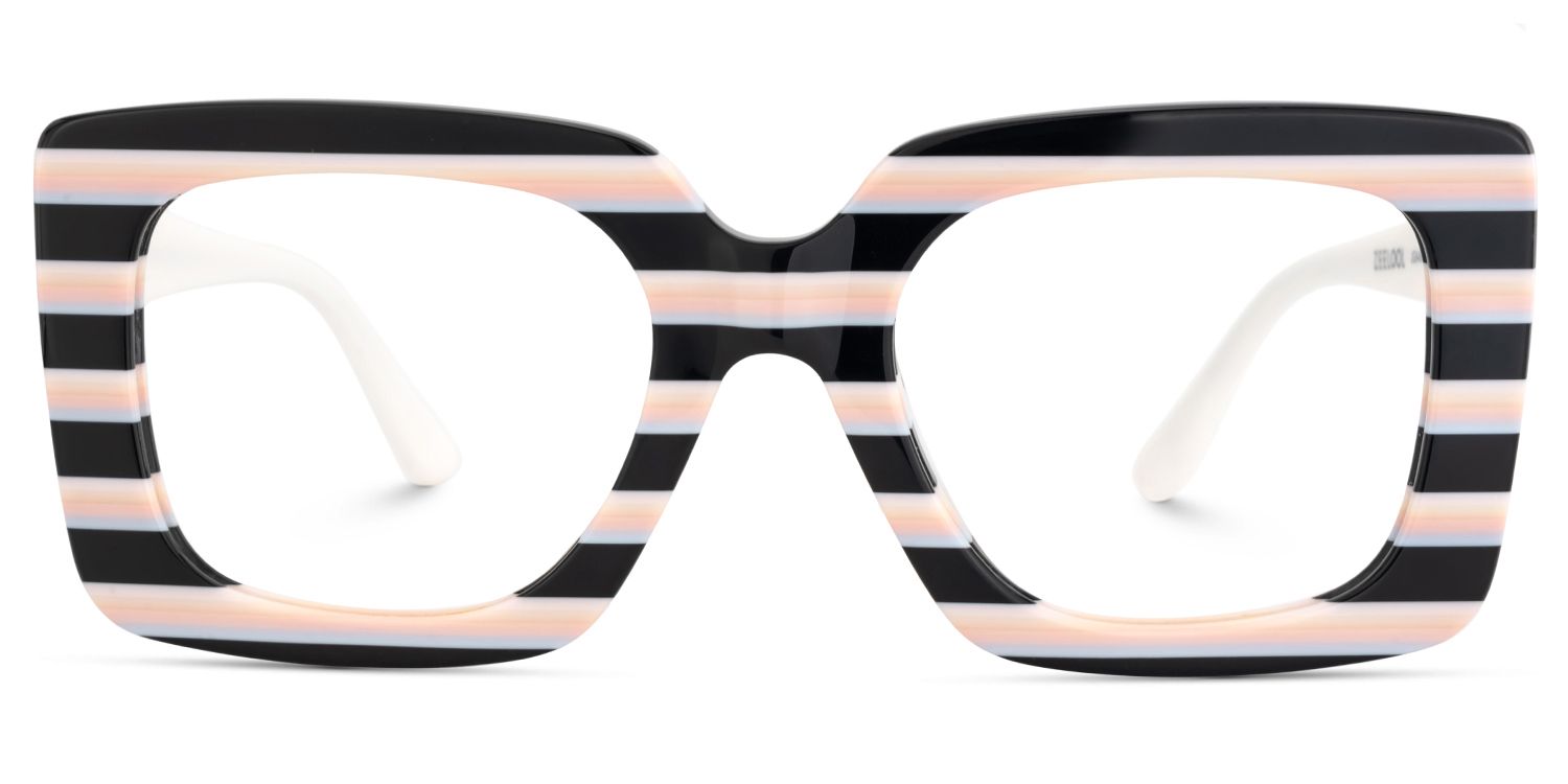 Dianna Rainbow Rectangle Thick Frame Glasses | ZEELOOL UK1