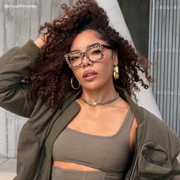 Megan Leopard print Square Glasses7