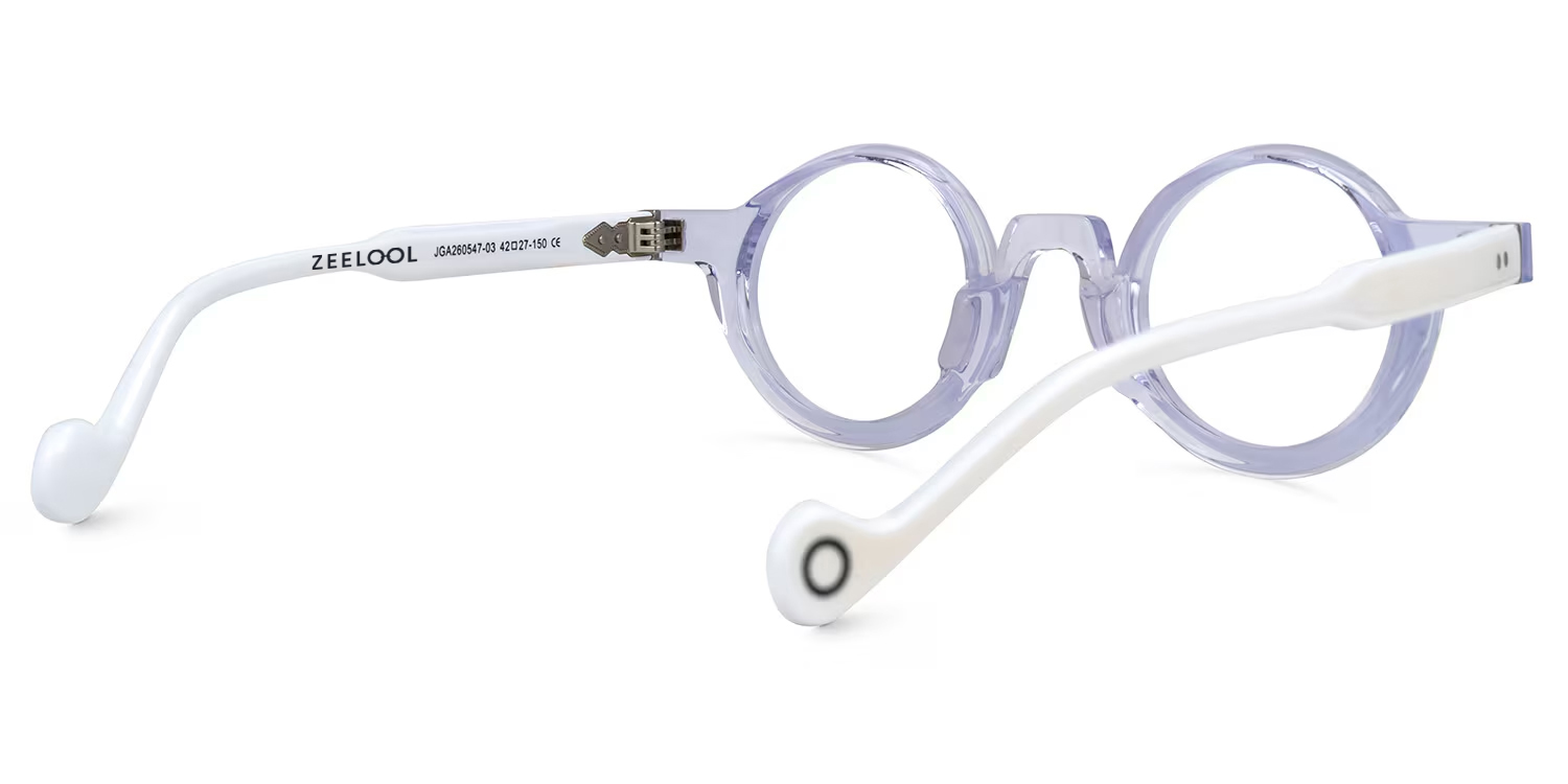 Glanton Round White Glasses3