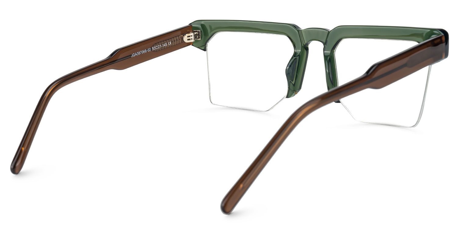 Myles Designer Eyeglasses in Browline Green Frame3