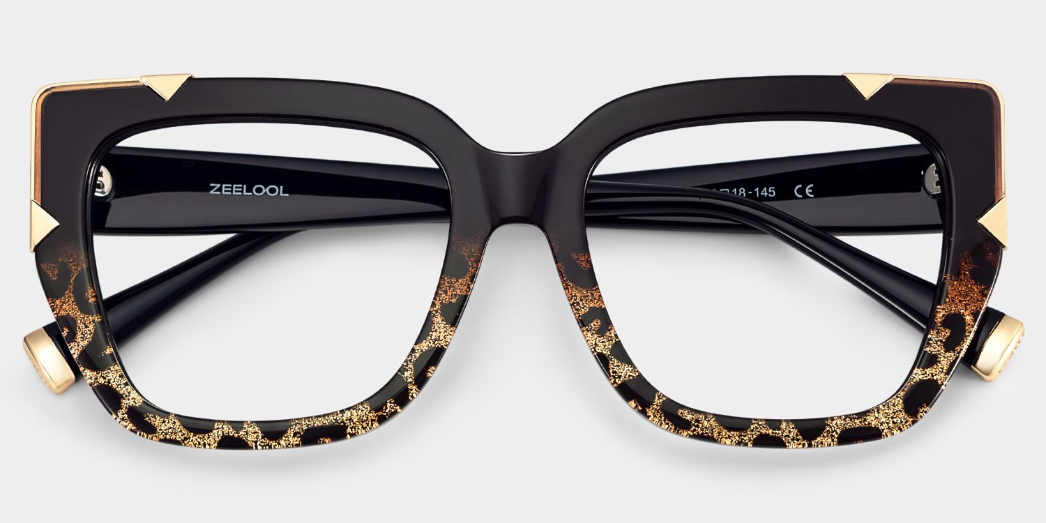 Dax Square black leopard print Frame Eyeglasses for Women| ZEELOOL3