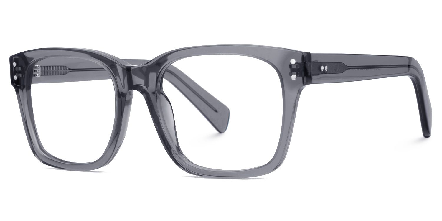 Fussell Square Gray Full-Frame Glasses | ZEELOOL UK1