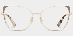 Tessa Cat eye Khaki Gold Glasses1