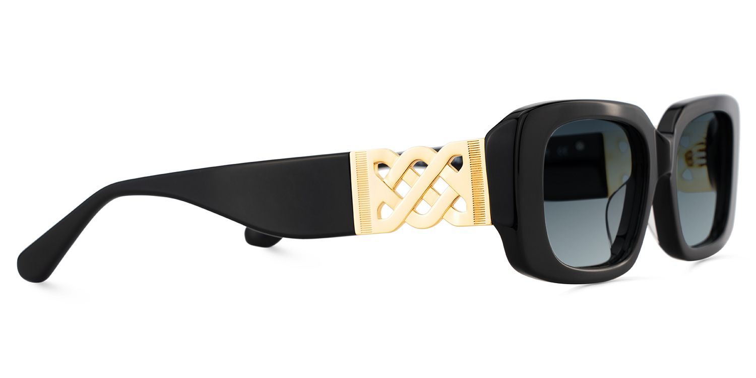 Jonas Rectangle Black Color Frame Glasses for Women | Zeelool3