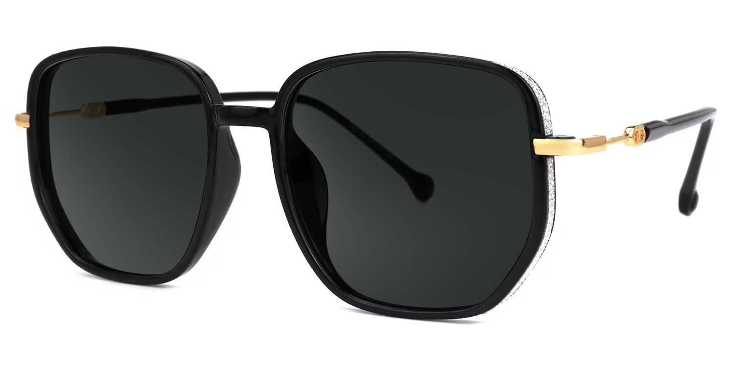 Joana Geometric Black Sunglasses1