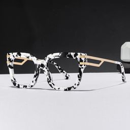 Lidia Square Cow Print Glasses0