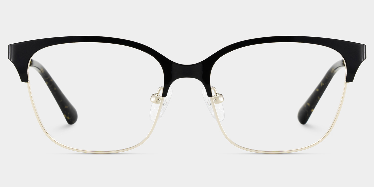 Vera Black Gold Frame Glasses with Browline Frame Online | ZEELOOL UK1
