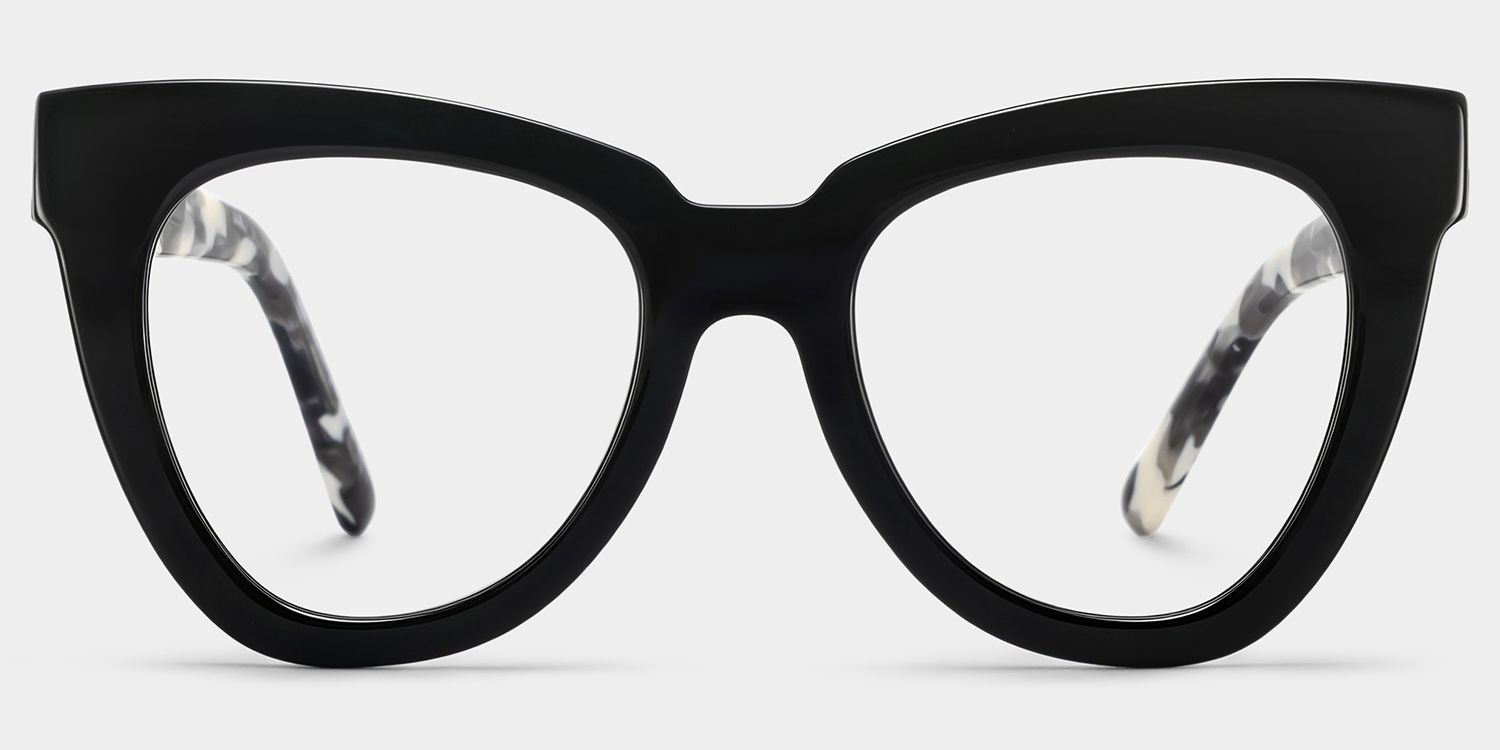 Yaser Cat-eye Black Eyeglasses and Acetate Frames1