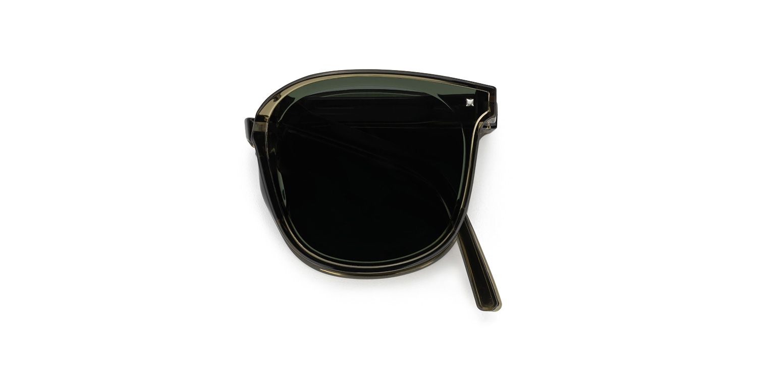 Sulaika Green Square Polarized Sunglasses for Driving | ZEELOOL UK1