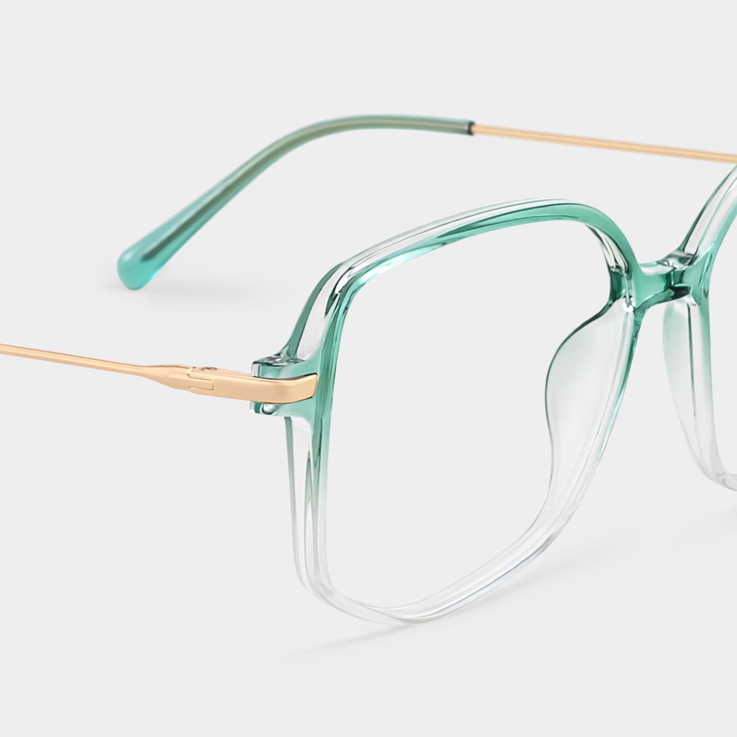 Payton Green Geometric Frame Glasses | Zeelool5