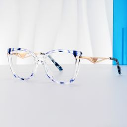 Margret Cateye Blue Glasses0