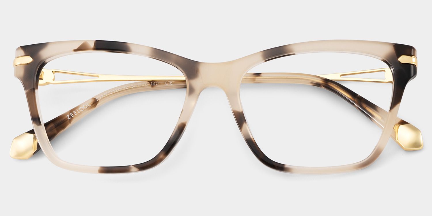 Cat eye Tortoise Eyeglasses- Amelia Mixed Frame Glasses2