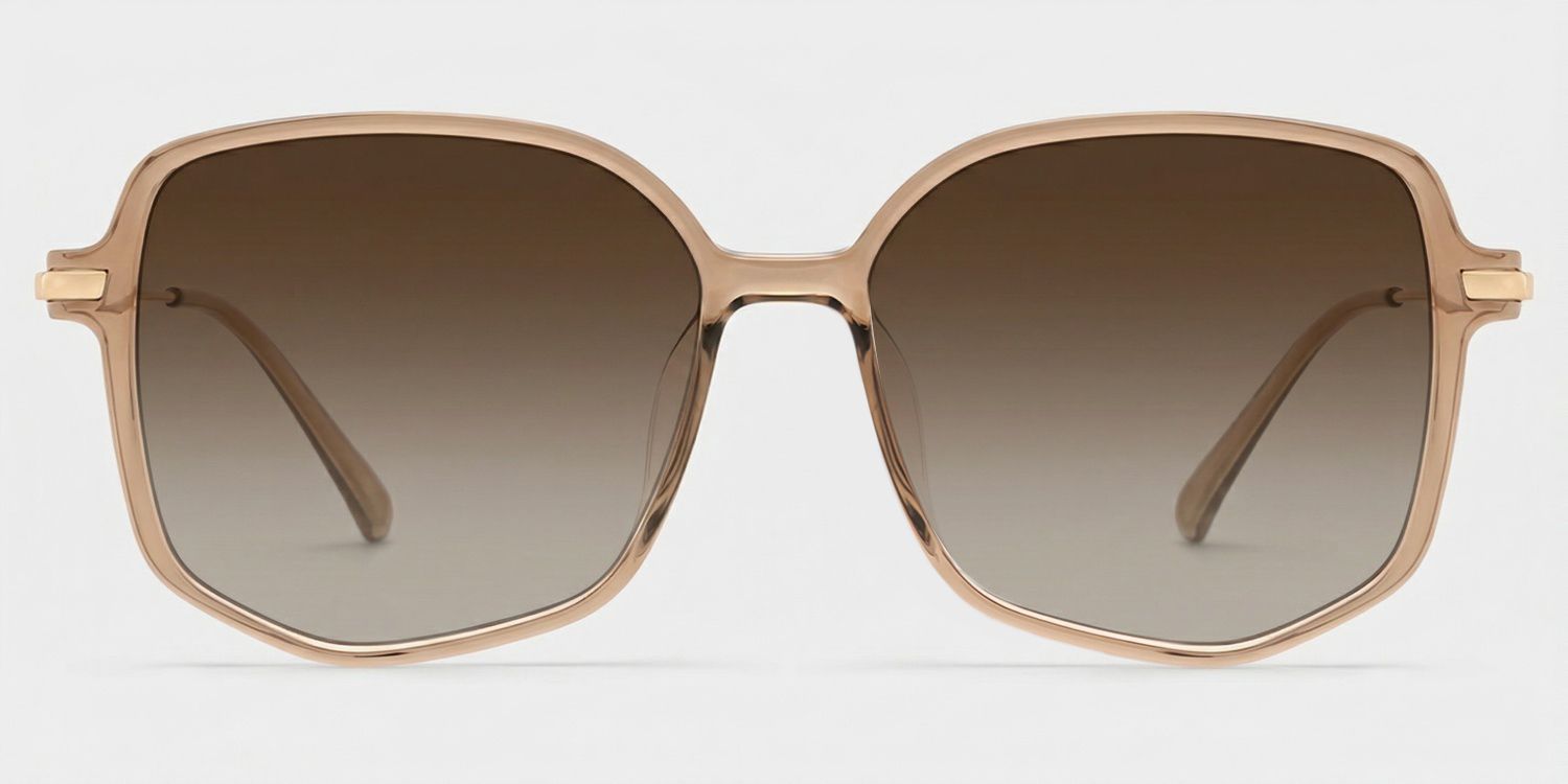 Payton Geometric Beige Frame Glasses | Zeelool Optical0