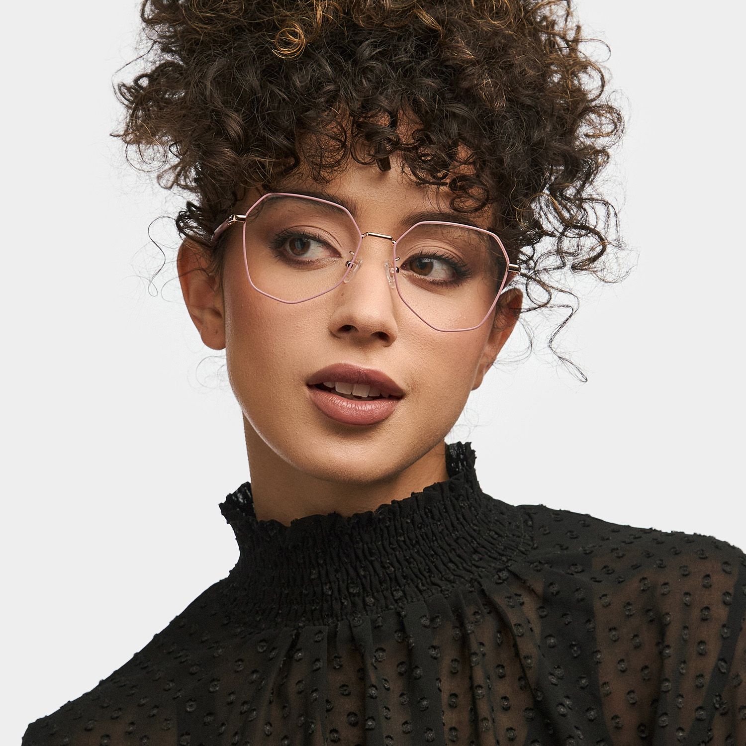 Bivins Geometric Pink Glasses | ZEELOOL UK0