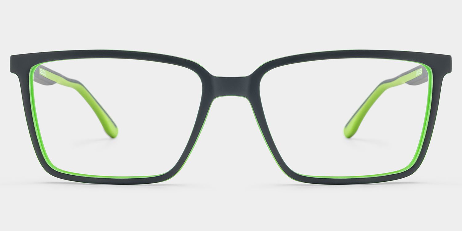 Anthony Rectangle Black Green Glasses0