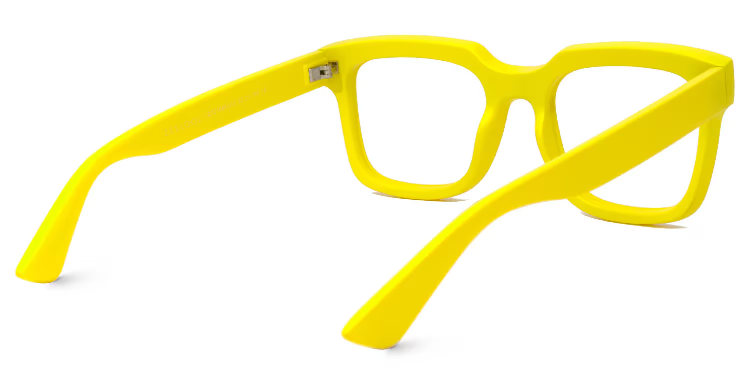 Liizbeett Square Yellow Frame Glasses | ZEELOOL UK5
