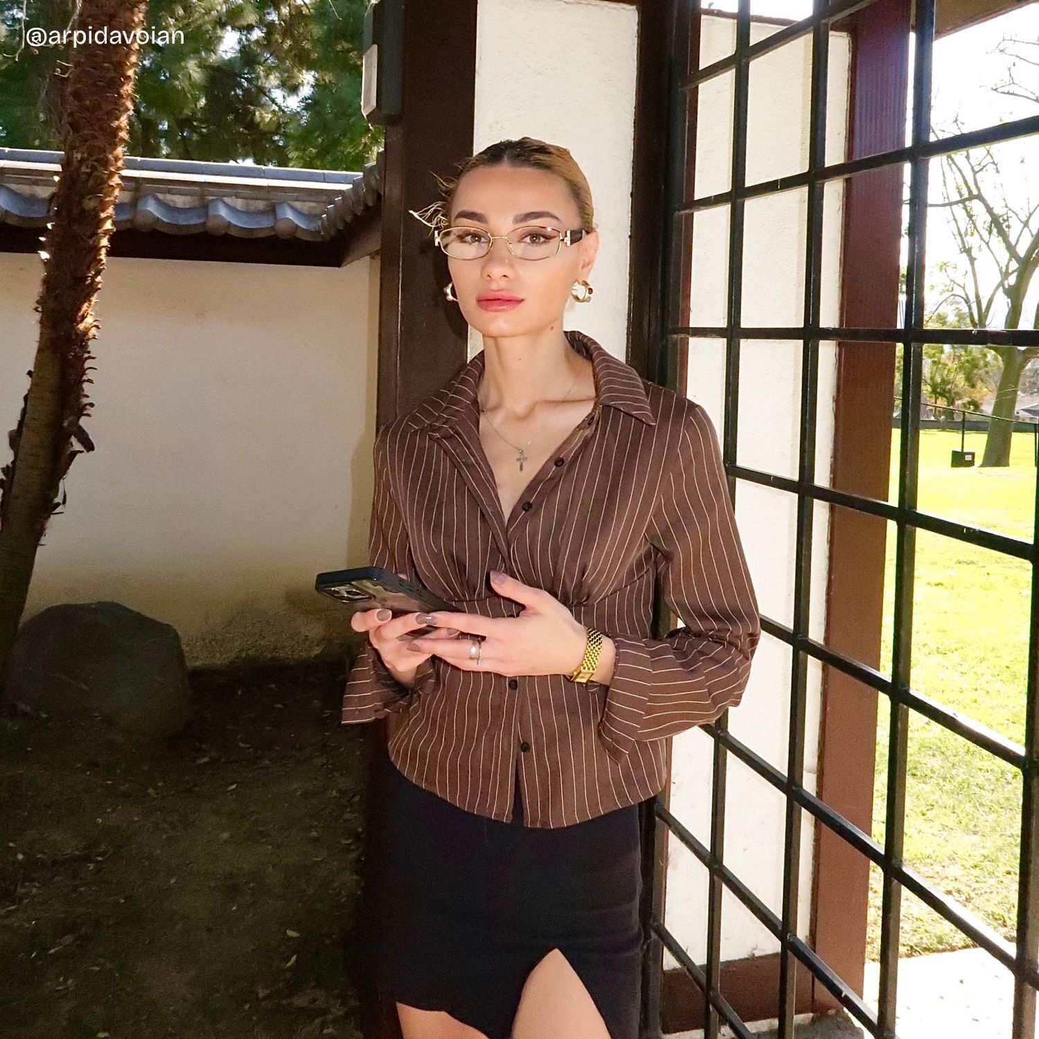 Dakota Cinnamon Rectangle Glasses for the Female | ZEELOOL6