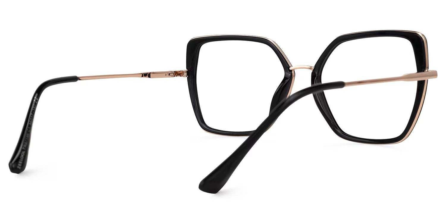Geometric Keller Black Glasses deals -Zeelool Glasses4