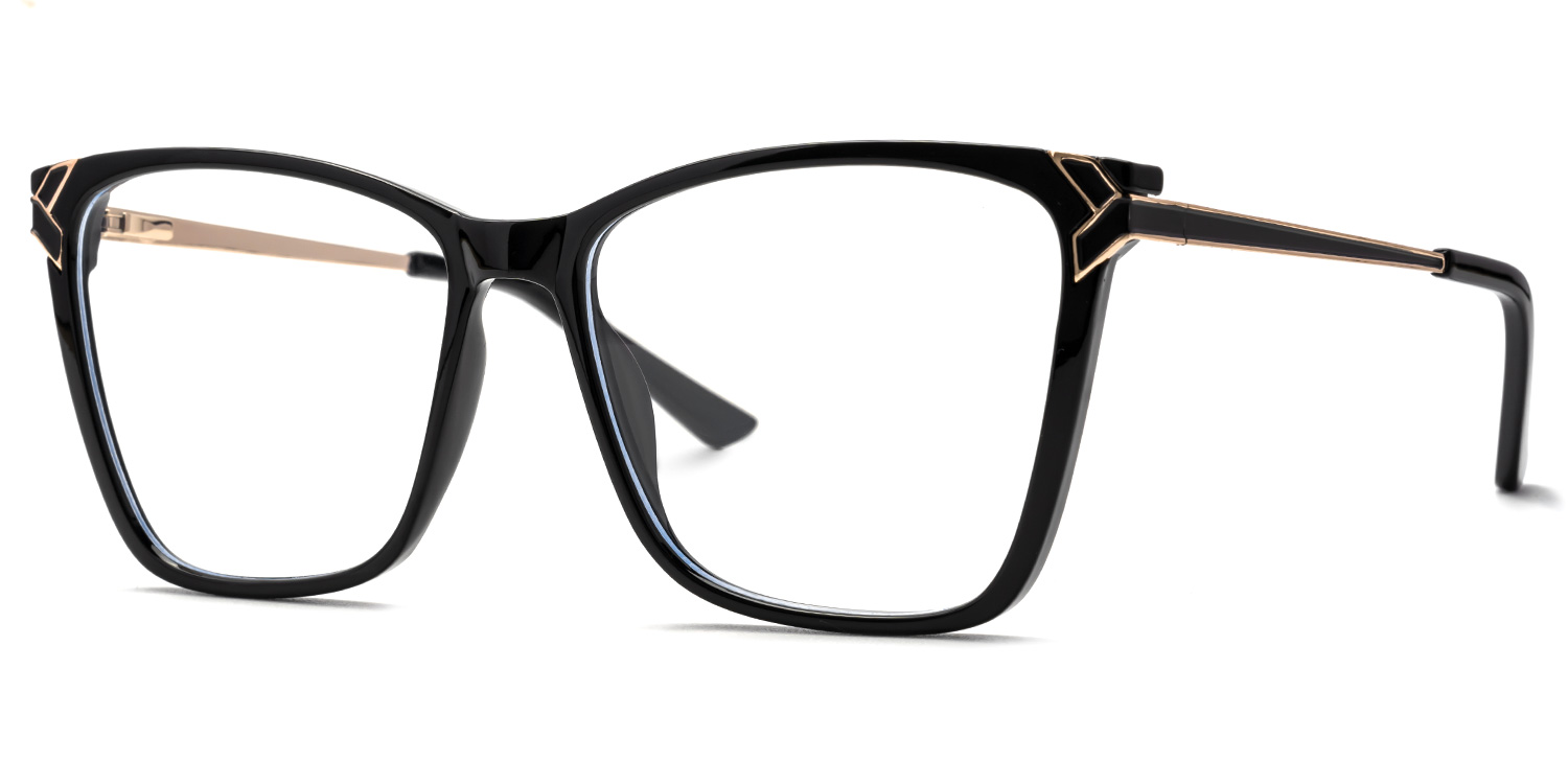 Tricee Square Black Glasses With Gold Arms For Females | ZEELOOL UK3