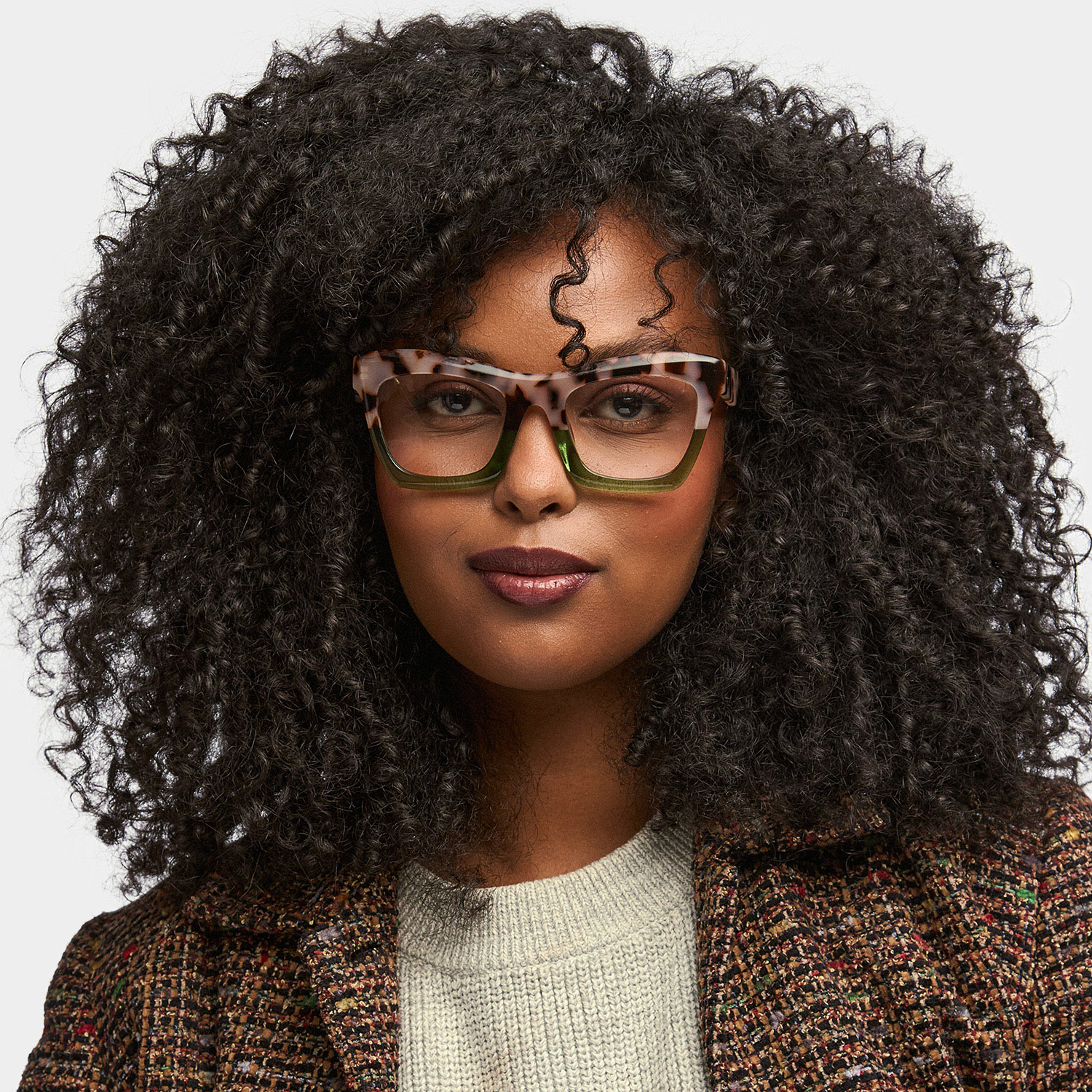 ZEELOOL Benitez Square Two-Tone Glasses