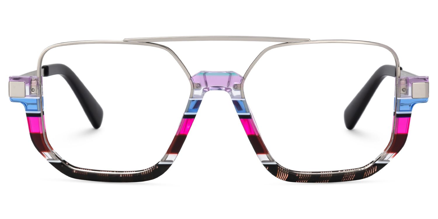 Multicolor Strip Aviator Spectacles Frames - Oromiya on Sale | ZEELOOL UK1