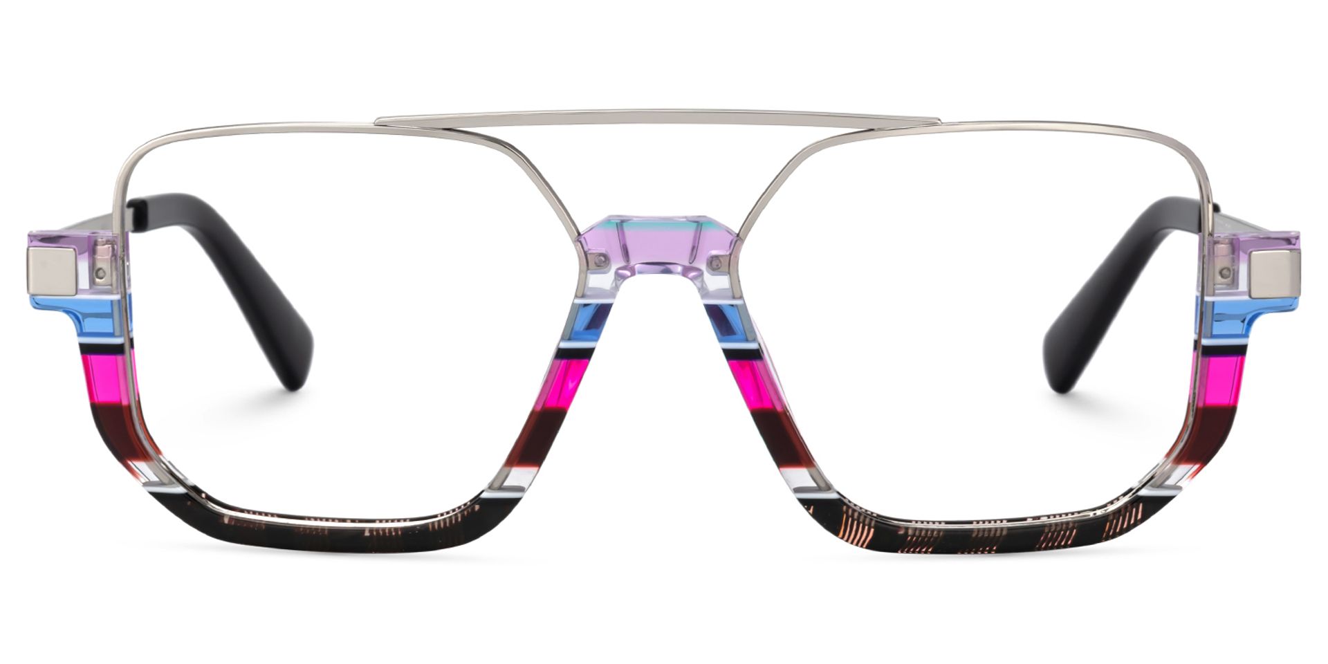 Multicolor Strip Aviator Spectacles Frames - Oromiya on Sale | ZEELOOL UK1