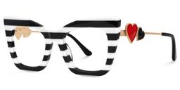 Cagle Black-White Cat eye Glasses1