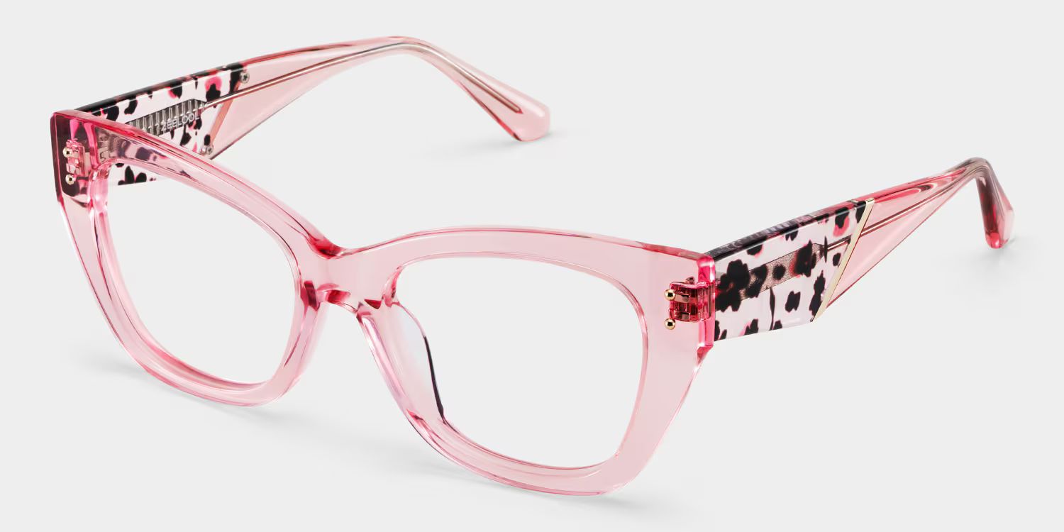Skylar Clear Pink Frame Glasses with Butterfly Frame Online | ZEELOOL UK4