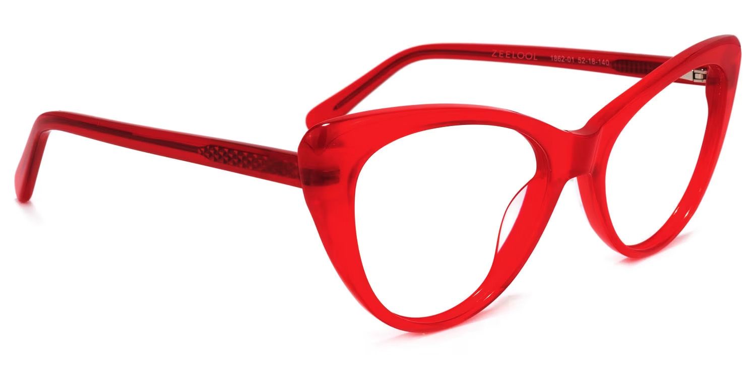 Cat Eye Red Glasses | ZEELOOL UK1