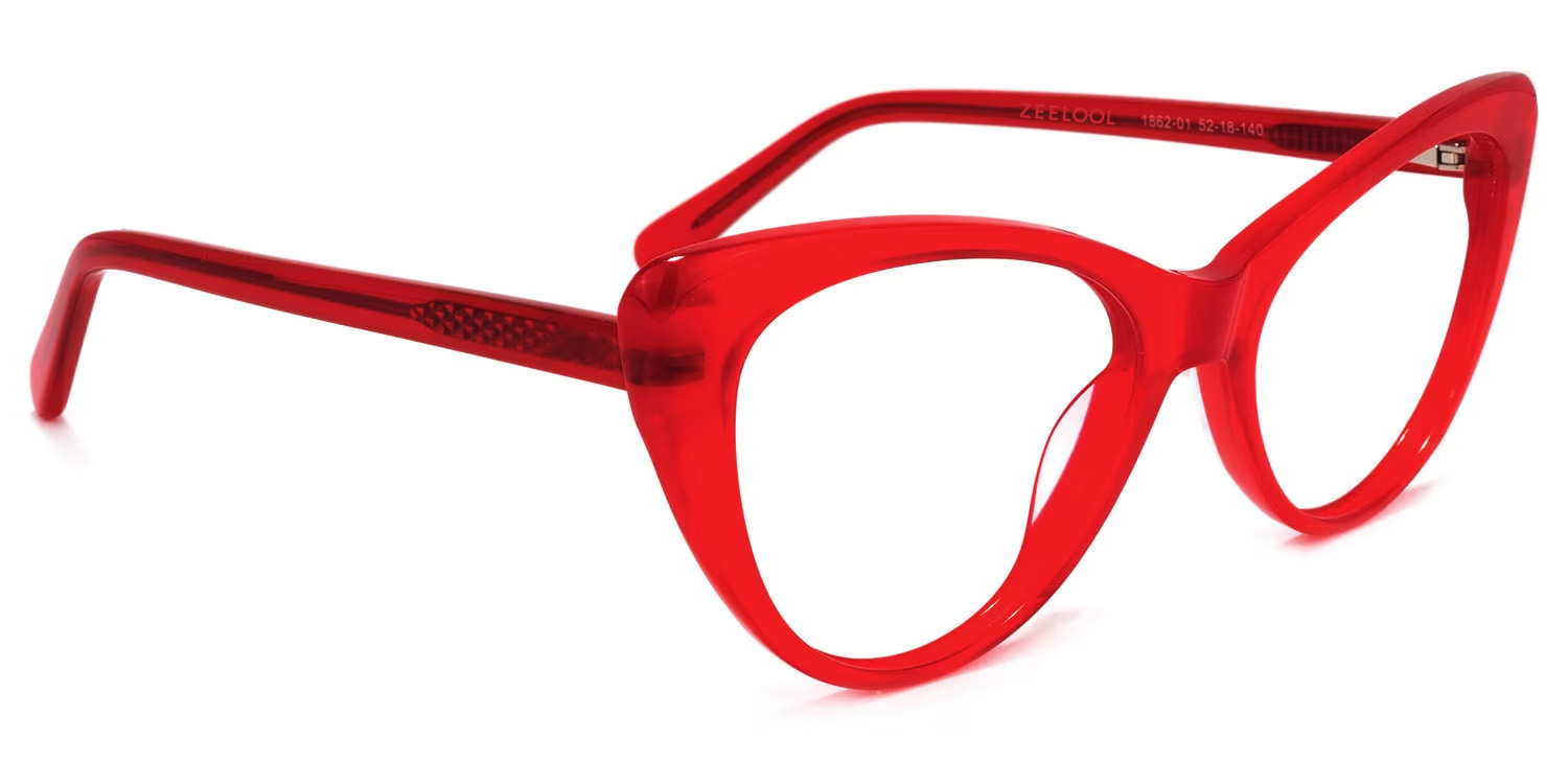 Charis Cat Eye Red Glasses1