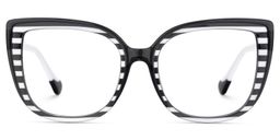Fenn Cateye Black White Glasses1