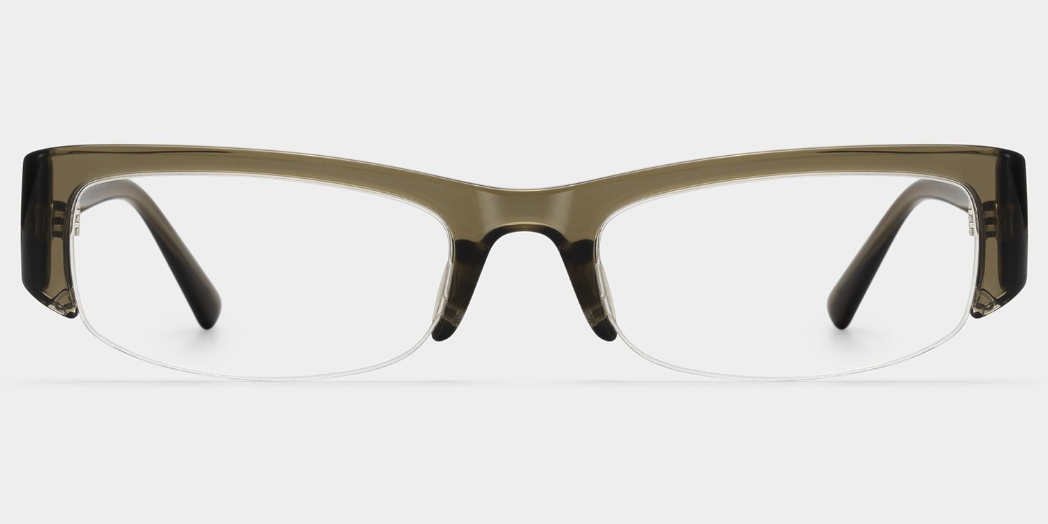 Trevor Clear Brown Rectangle Glasses for Teenager | ZEELOOL0